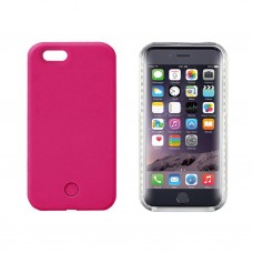 iPhone 6 6s Plus 5.5 - LED Light illuminated Dimmable Selfie Flash Matte Hard Phone Cover Case - Hot Pink